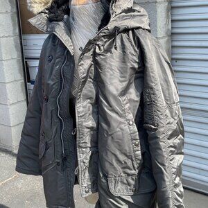 Excellent Old-School Spiewak 1N3B Olive Parka w/ Faux Fur-rimmed Hood - Men's 40